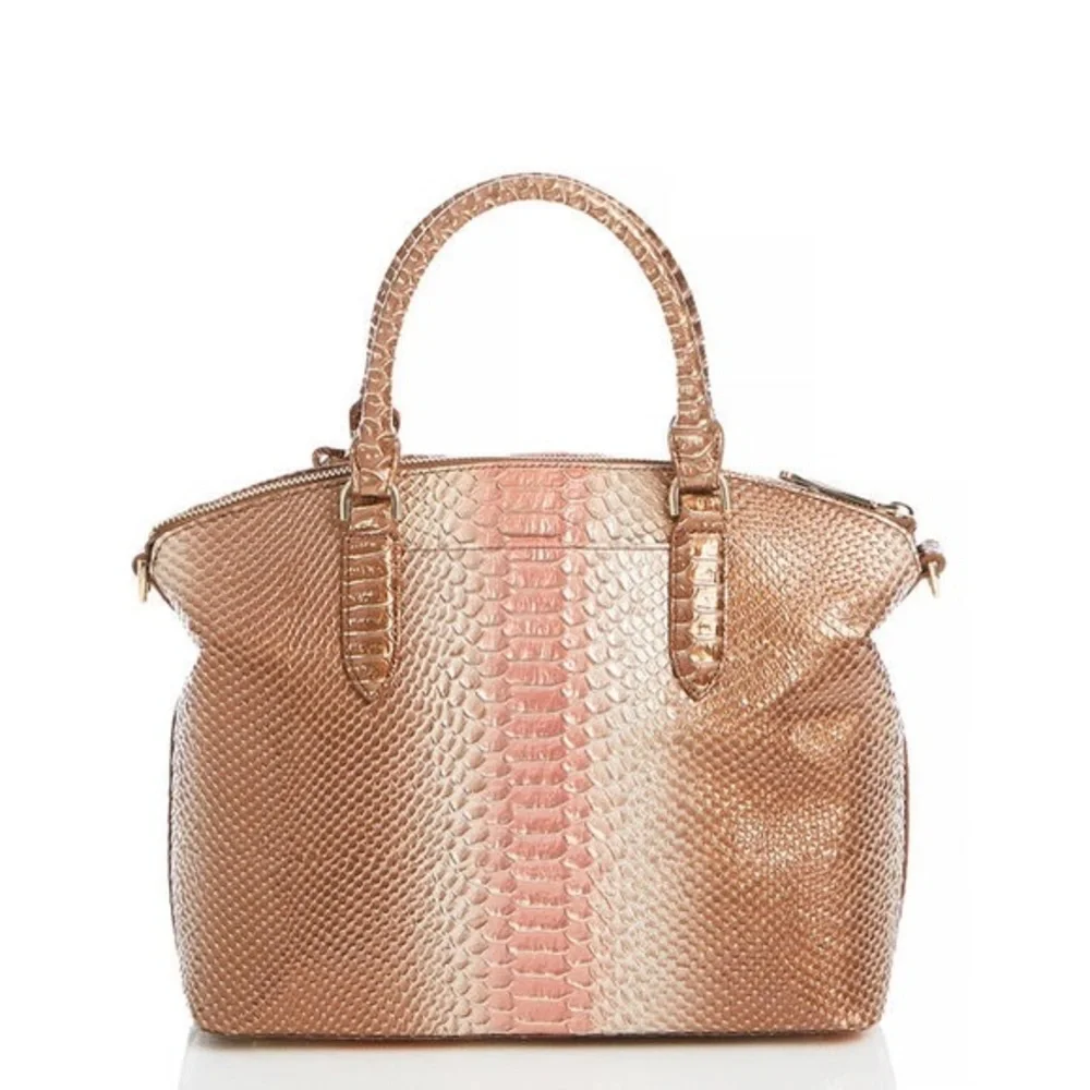 NWT‎ BRAHMIN DUXBURY SATCHEL CROC-EMBOSSED LEATHER SHOULDER BAG